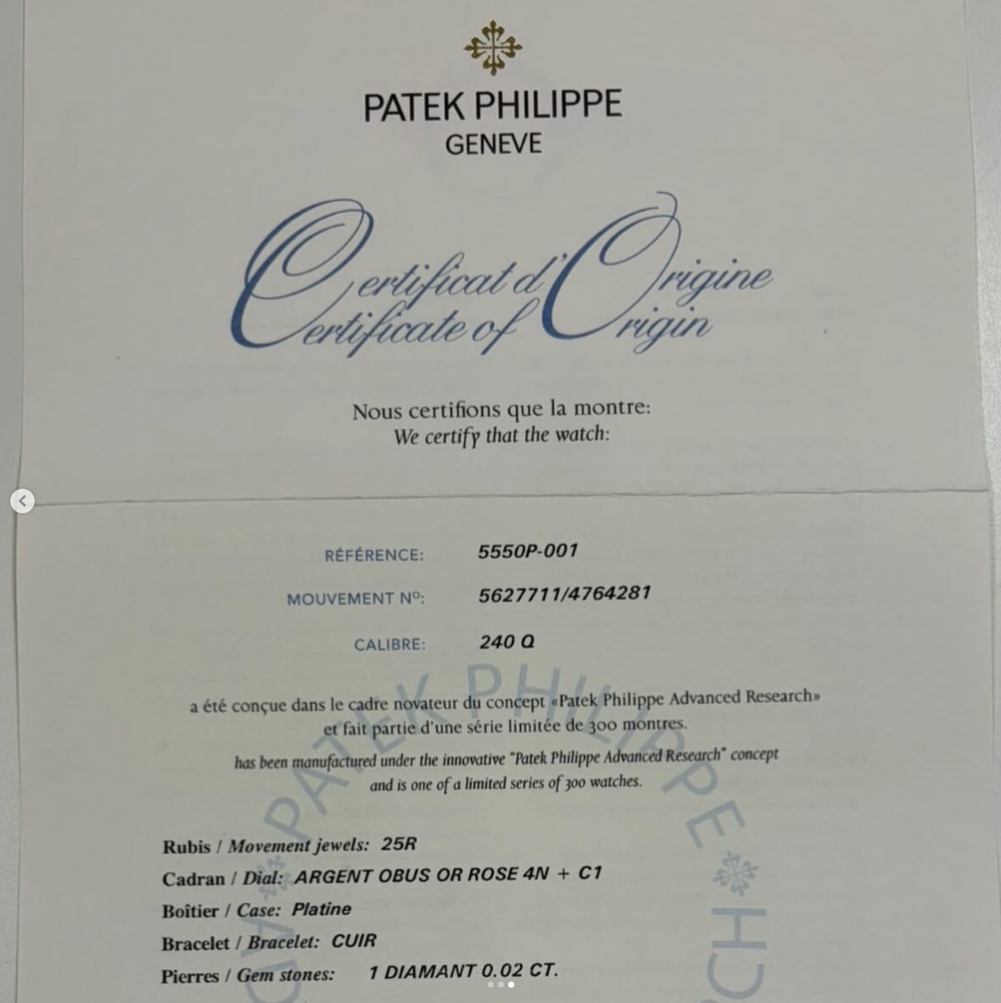 Patek Philippe Ref. 5550P "Advanced Research"