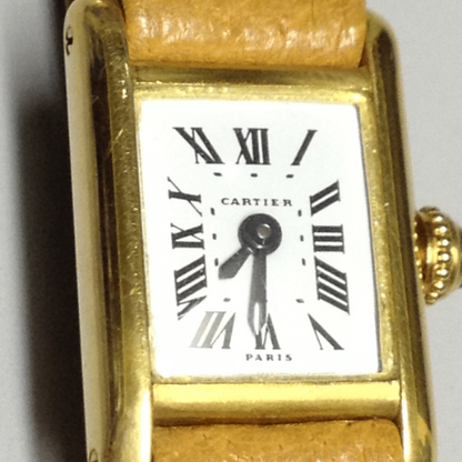 Cartier Mini Tank Ref: 3205 in Yellow gold. Circa: 1950.