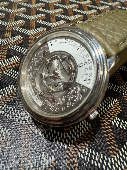 Audemars Piguet Star Wheel Ref. 25720.002 in platinum with rotating hour and minute display, elegant design. Circa 1992.