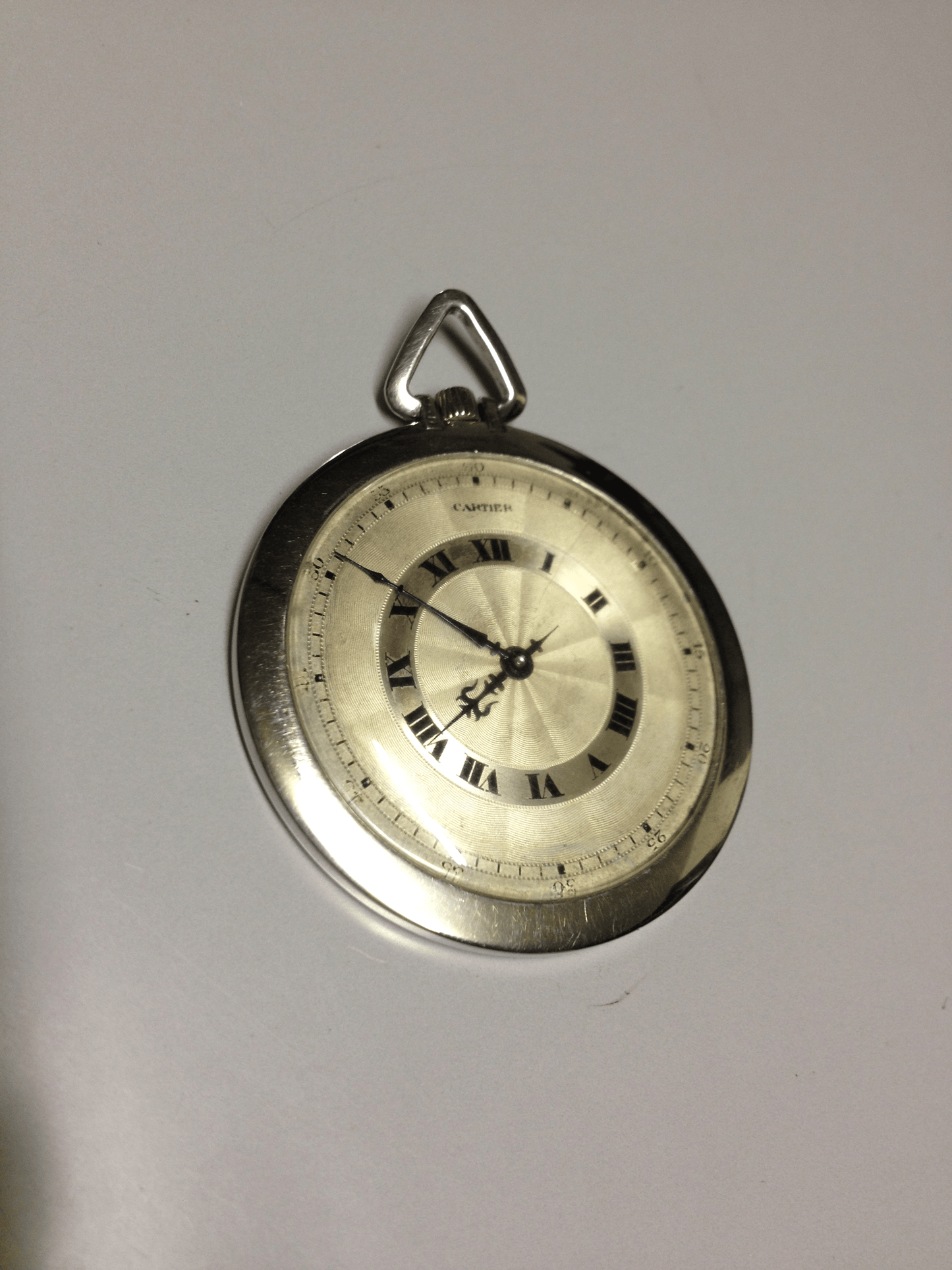 Cartier Pocket Watch in Platinum, 1930, 45mm Vintage Timepiece