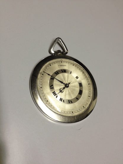 Cartier Pocket Watch in Platinum, 1930, 45mm Vintage Timepiece