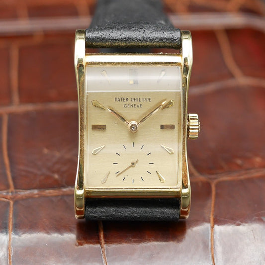 Patek Philippe Hour Glass Ref:2456 in yellow gold. Circa:1951