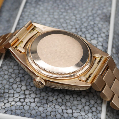 Rolex Oyster Perpetual Day Date Ref: 1803 in Pink gold. Circa: 1973.