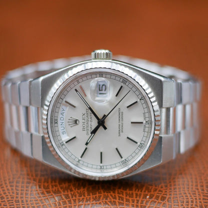 Rolex Oyster Quartz Day Date Ref: 19019 in White gold. Circa: 1988.
