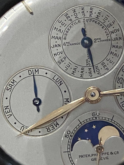 Patek Philippe Ref: 699 Yellow Gold 1938 Pocket Watch Roman Numerals Perpetual Calendar Minute Repeater
