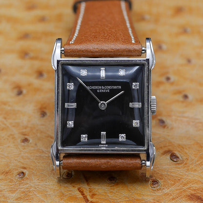 Vacheron&Constantin Forma Cadran Noir Diamond in Platinum. Circa:1945