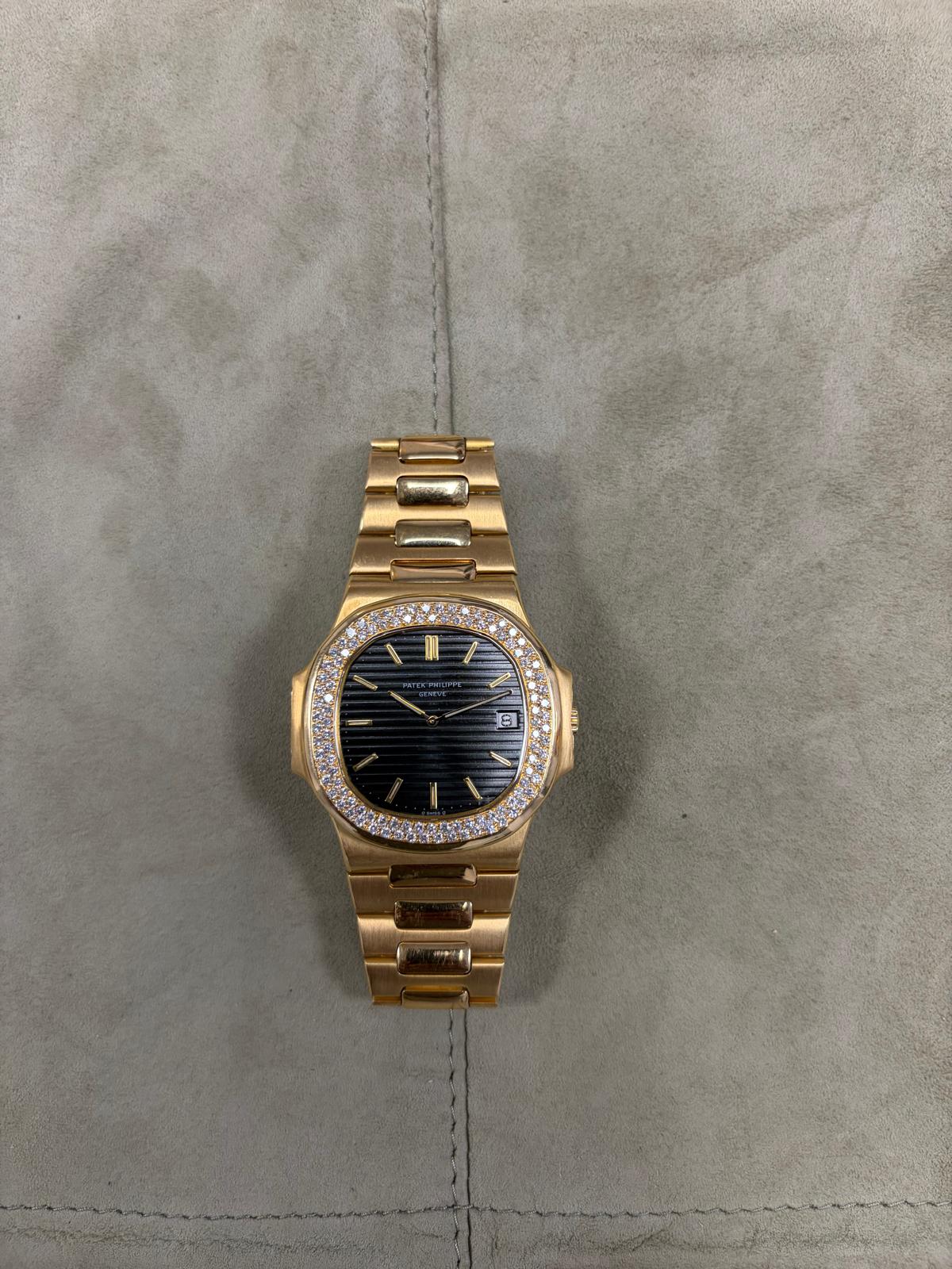 Patek Philippe Nautilus Ref. 3700/013 — 18kt Yellow Gold, Diamond Bezel