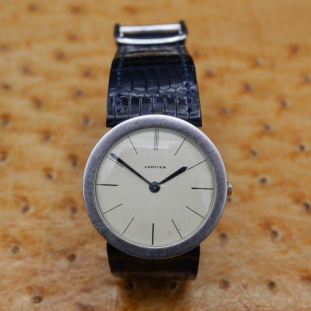 Cartier retro dress watch in White and Pink gold. Circa: 1960.
