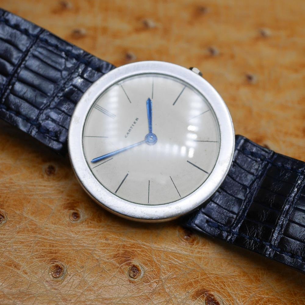 Cartier retro dress watch in White and Pink gold. Circa: 1960.