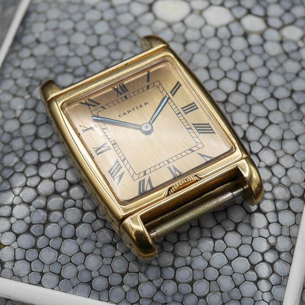 Cartier Tank Basculant In Pink Gold Circa: 1970