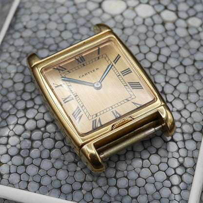 Cartier Tank Basculant In Pink Gold Circa: 1970