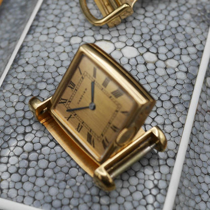Cartier Tank Basculant In Pink Gold Circa: 1970