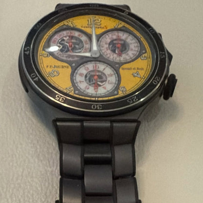 F.P. Journe Centigraphe S CTS2, 44mm titanium case, Lotus Yellow dial, manual-winding chronograph, 1/100th second precision, 2021 release, full set.