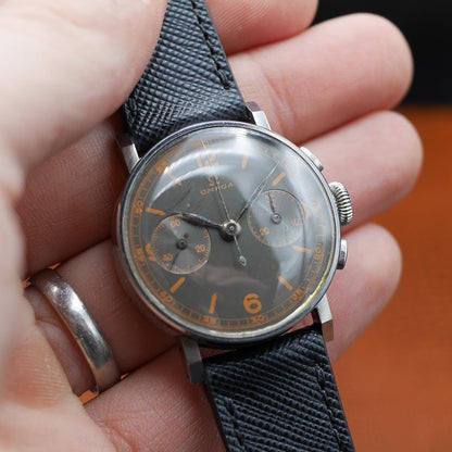 Omega Chronograph, Ref CK2078 in Stainless steel, Circa 1942 - Pires - Mauboussin