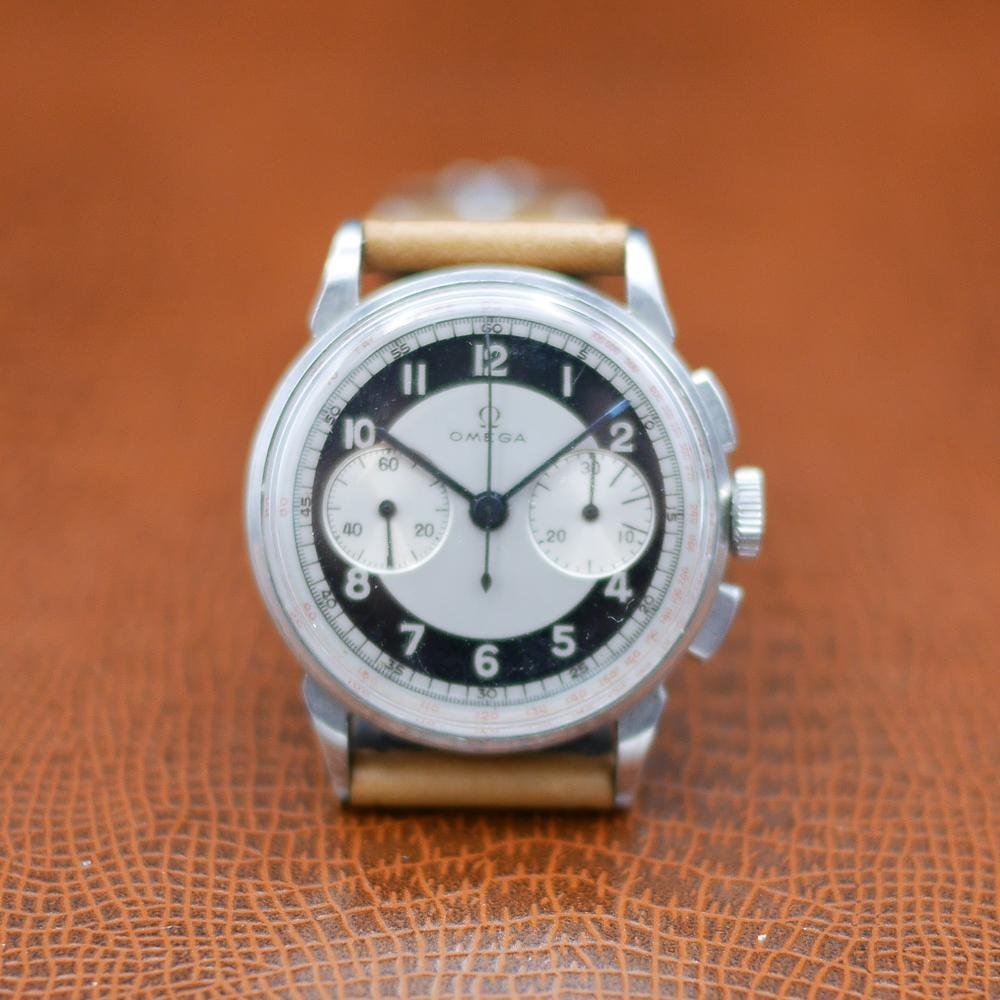 Omega Chronograph Stainless Steel Two - Tone Dial 1940 - Pires - Mauboussin