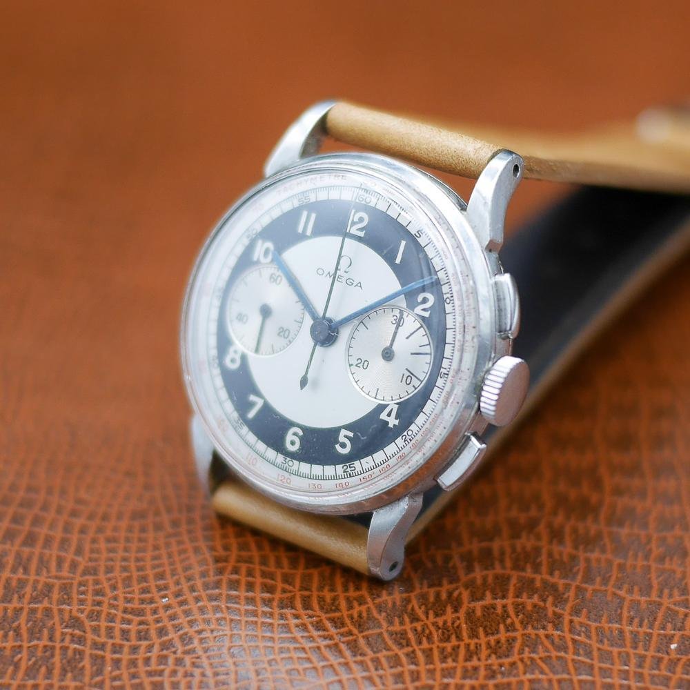 Omega Chronograph Stainless Steel Two - Tone Dial 1940 - Pires - Mauboussin