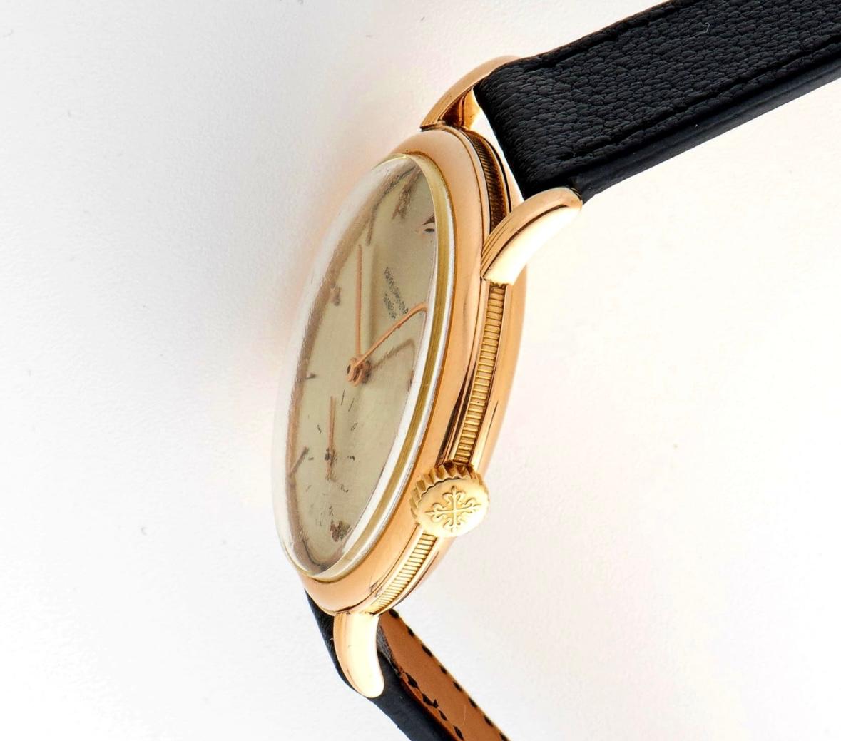 Extremely rare Patek Philippe Calatrava Empire Ref. 2511 in 18k pink gold, 36.5mm, from 1954 – vintage Swiss luxury watch with Extract from the Archives.
