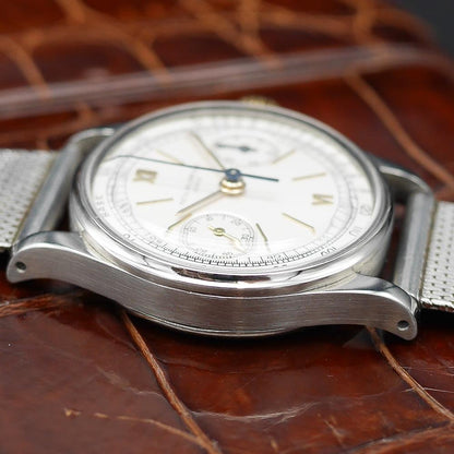Patek Philippe Chronograph, Ref 130 in Stainless steel and Yellow Gold, Circa 1941 - Pires - Mauboussin