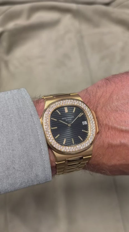Patek Philippe Nautilus Ref. 3700/013 — 18kt Yellow Gold, Diamond Bezel