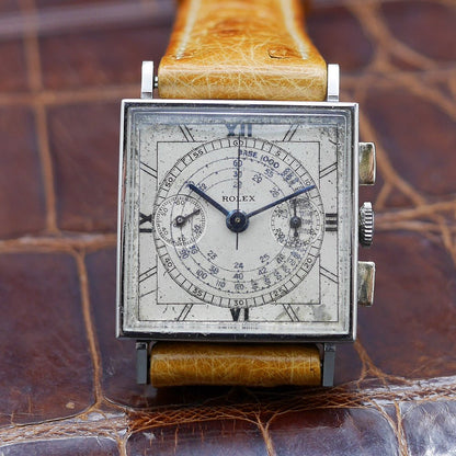 Rolex Chronograph, Ref 3529 in Stainless steel, Circa 1930, Dial