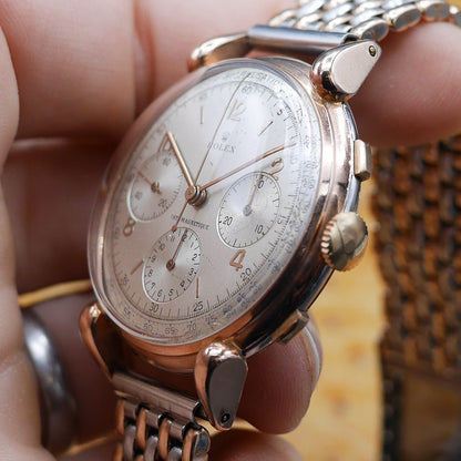 Rolex Chronograph Ref. 4313 Pink Gold & Steel, Circa 1940 - Pires - Mauboussin