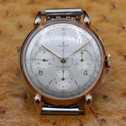 Rolex Chronograph Ref. 4313 Pink Gold & Steel, Circa 1940 - Pires - Mauboussin