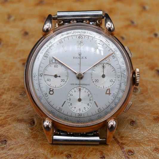 Rolex Chronograph Ref. 4313 Pink Gold & Steel, Circa 1940 - Pires - Mauboussin