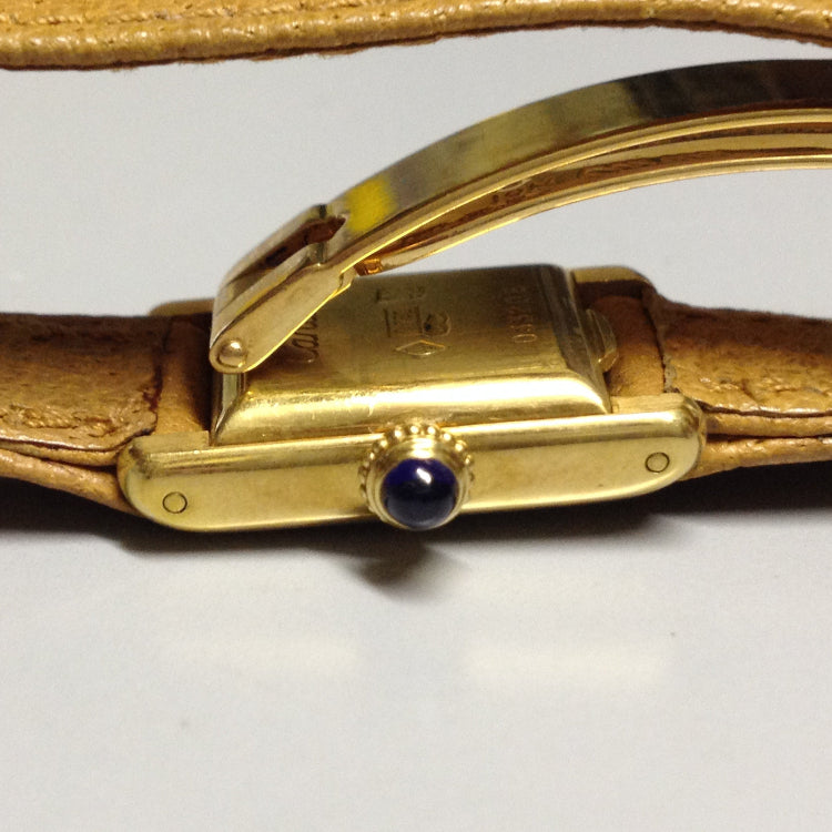 Cartier Mini Tank Ref: 3205 in Yellow gold. Circa: 1950.