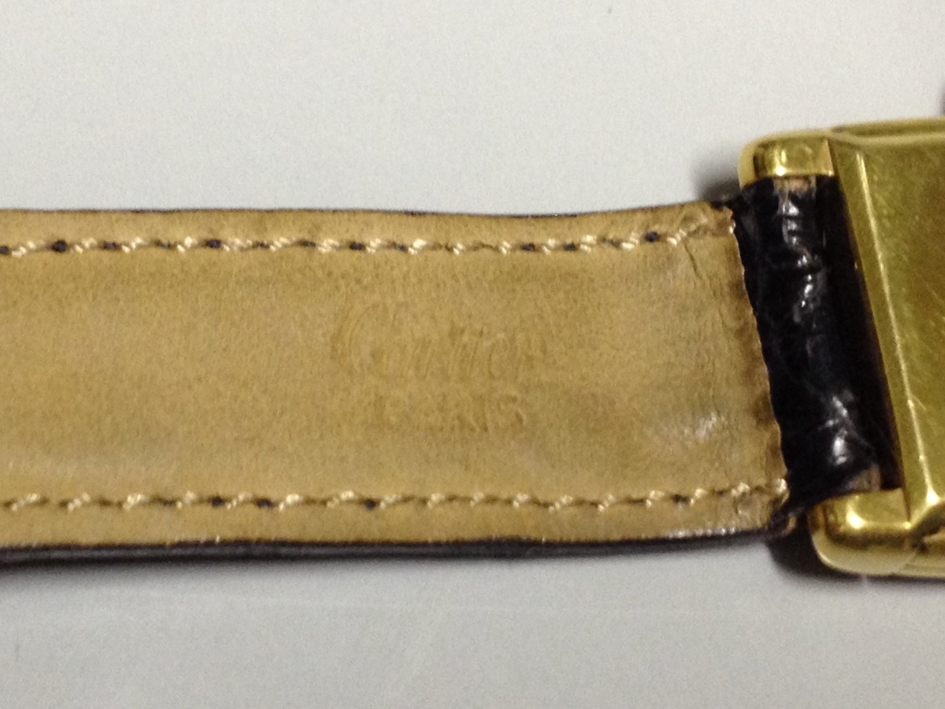 Cartier Tank with fold over case in Yellow gold. Circa: 1960.