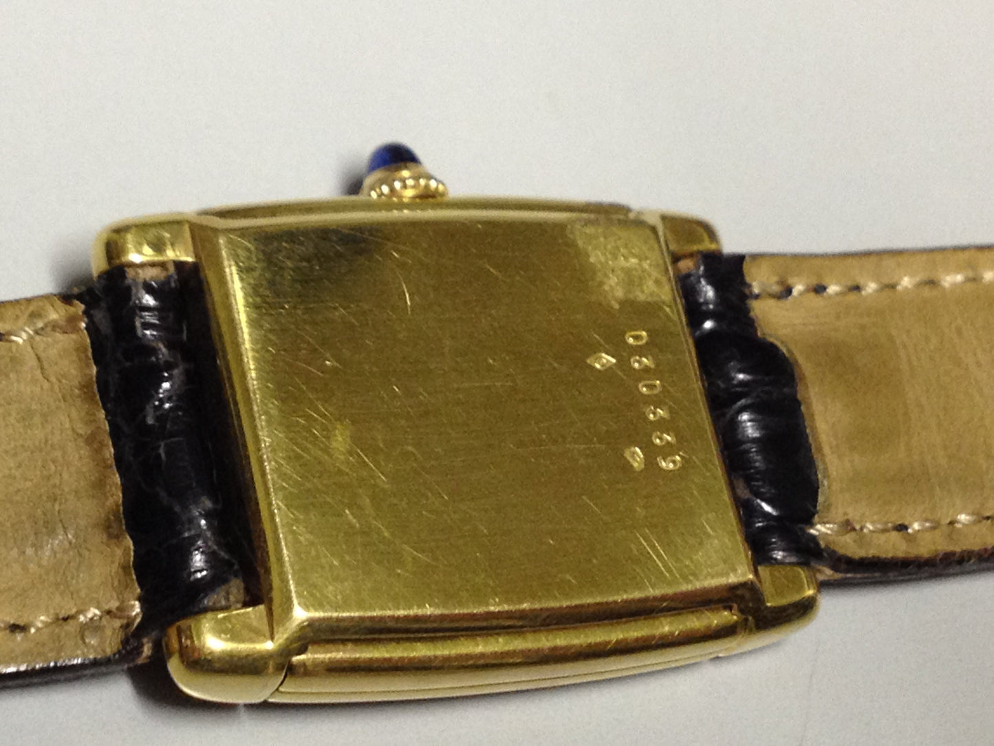 Cartier Tank with fold over case in Yellow gold. Circa: 1960.